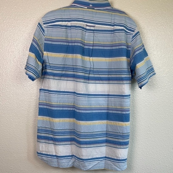 LANDS' END Seersucker Stripes Short Sleeve Shirt - 16-16.5 TALL Grampa Core NEW - Picture 3 of 9